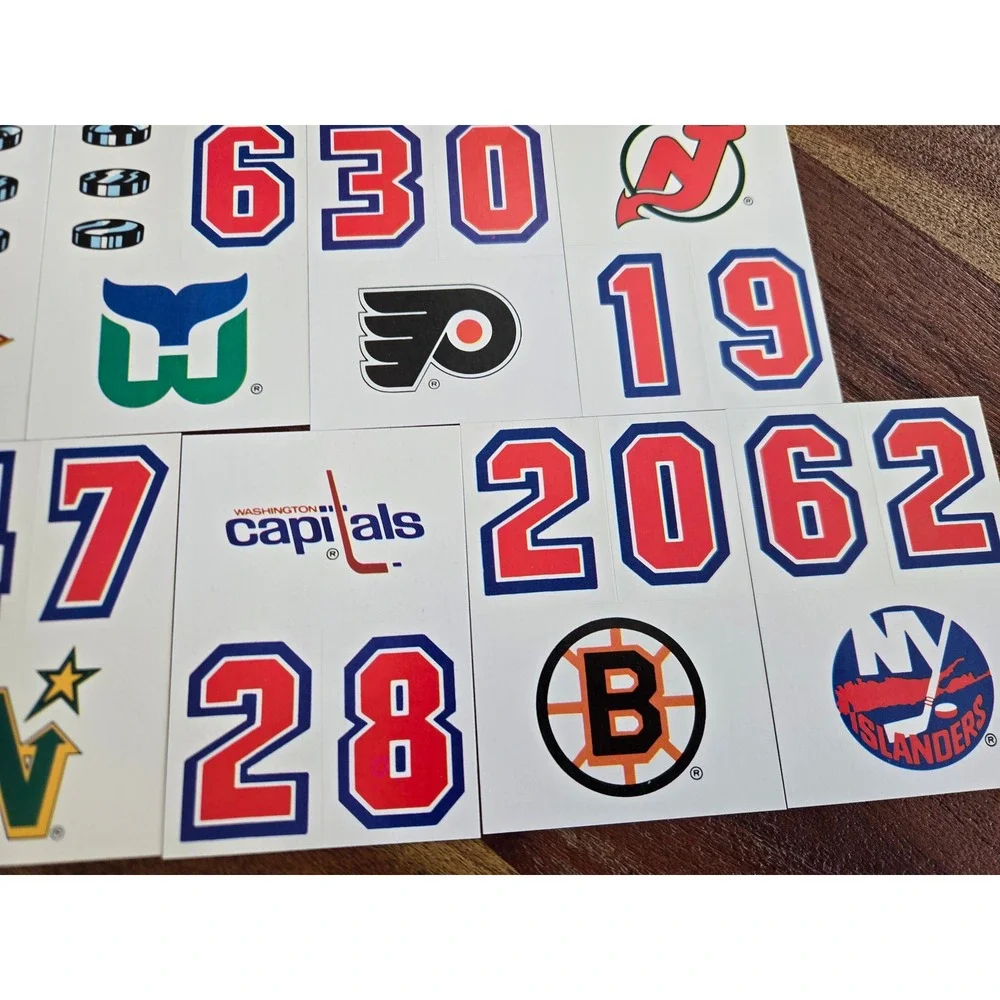 Vintage Topps 1989 NHL Team Logo Sticker Set Whalers Nordiques North Stars Decal